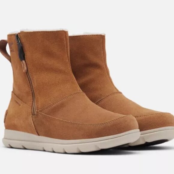 Women's Sorel™ Explorer Zip Boot Camel Brown NWT SZ 6 - Picture 1 of 10